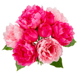36cm Peony Bouquet x 10 heads Dark Pink image 1