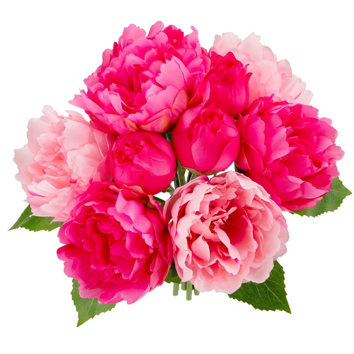 36cm Peony Bouquet x 10 heads Dark Pink image 1