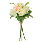 39cm Rose with Greenery Bouquet Light Pink/Cream image 0