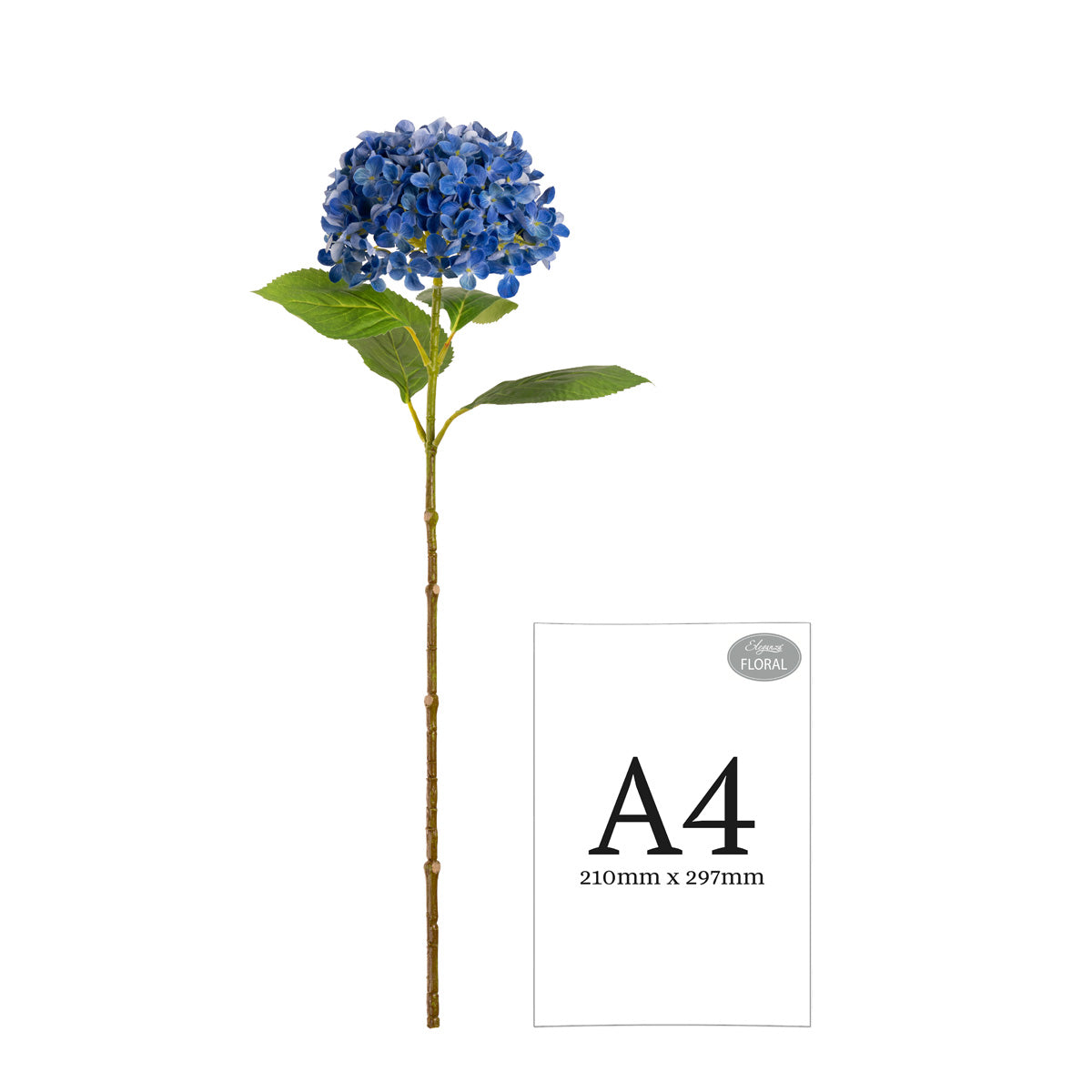 Hydrangea Stem Blue (19cm Head 66cm Stem) image 2