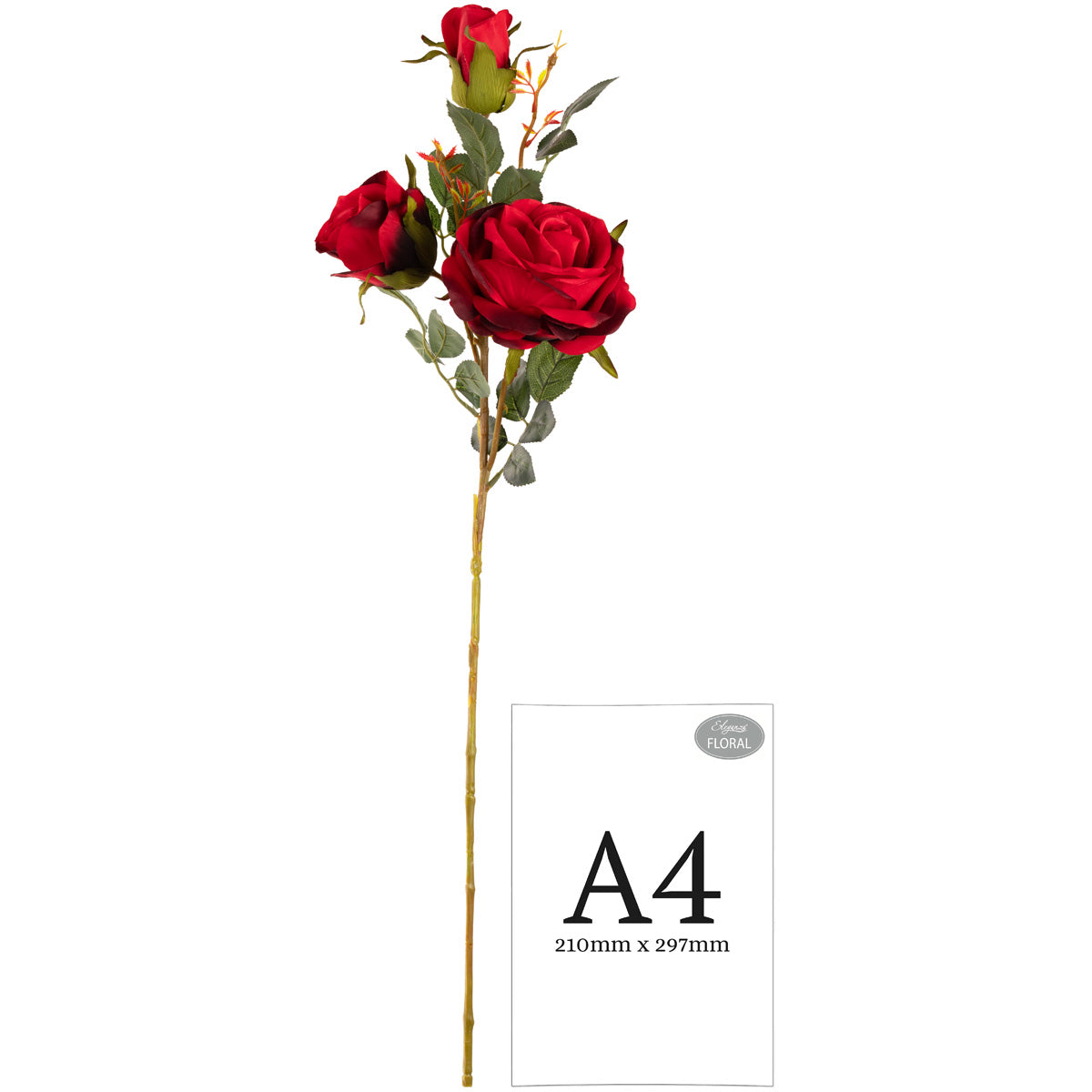 Large Charlotte Rose Spray x 3 Red image 1