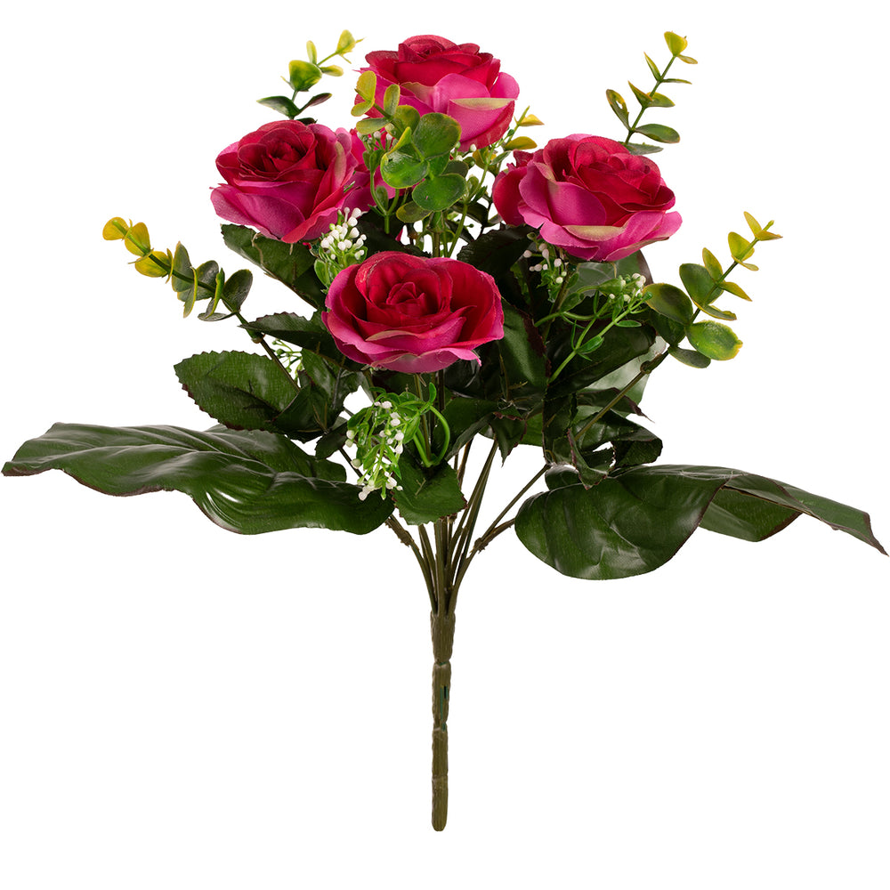 Rose and Eucalyptus 35cm Bush Fuchsia image 0