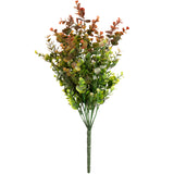 Plastic Eucalyptus Bush Large x 9 Green/Red image 0