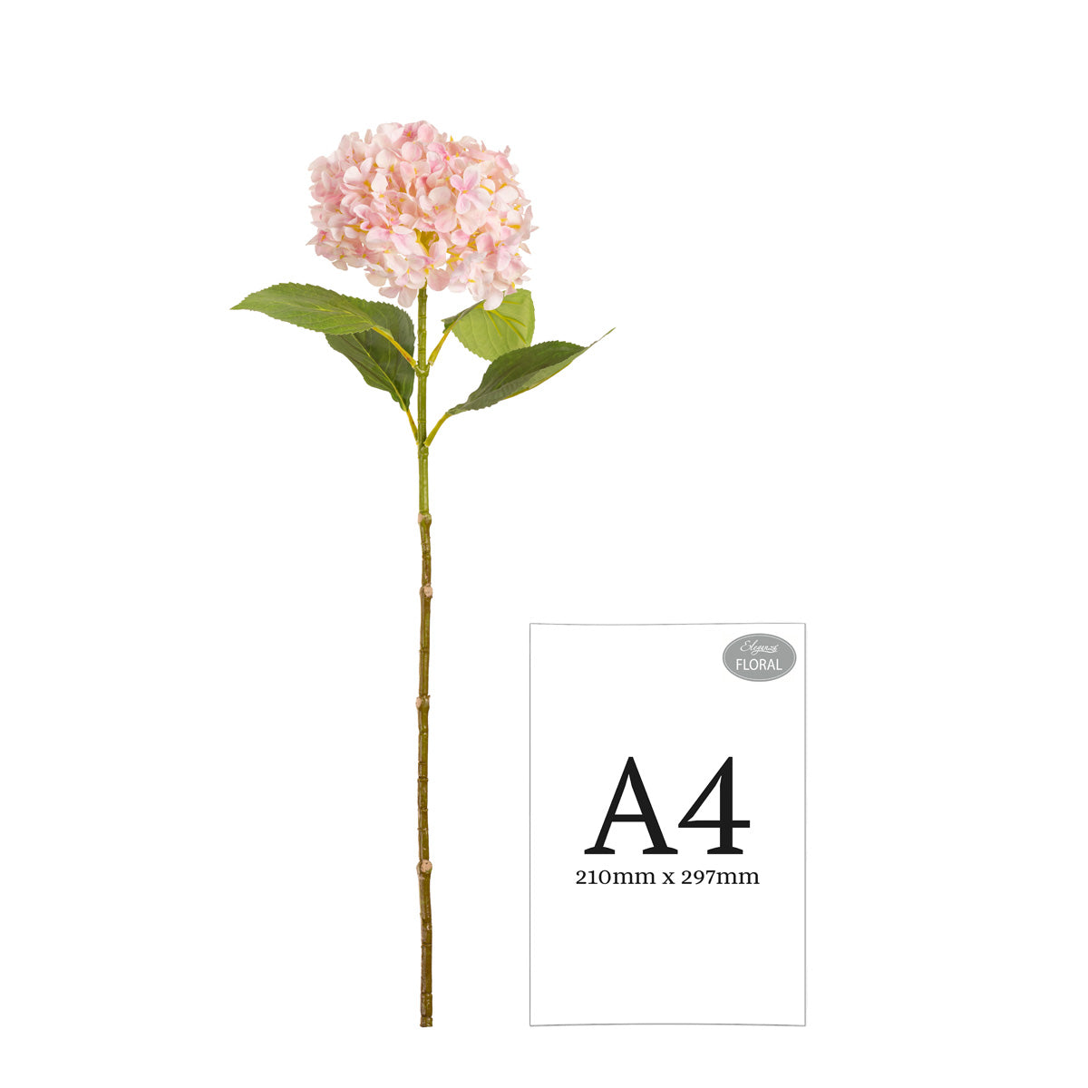 Hydrangea Stem Light Pink (19cm Head 66cm Stem) image 2