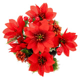 Grave Pot Red Poinsettia and Holly & Berries image 2