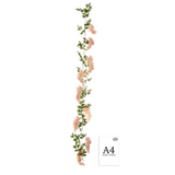 Wisteria Garland 1.8m 3 x Large Pink Flowers 6 x Small Pink Flowers & 34 Leaves image 1