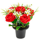 Grave Pot Roses and Lillies Red image 1