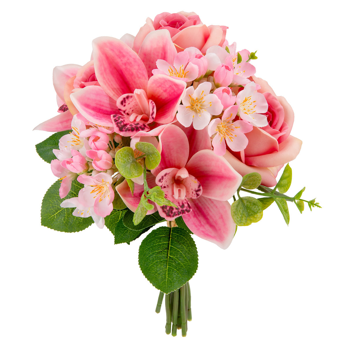 37cm Rose and Orchid Bouquet Dark Pink image 1
