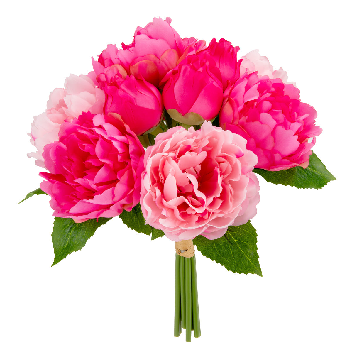 36cm Peony Bouquet x 10 heads Dark Pink image 2