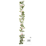 Eucalyptus Garland with Wild Rose Pink image 1