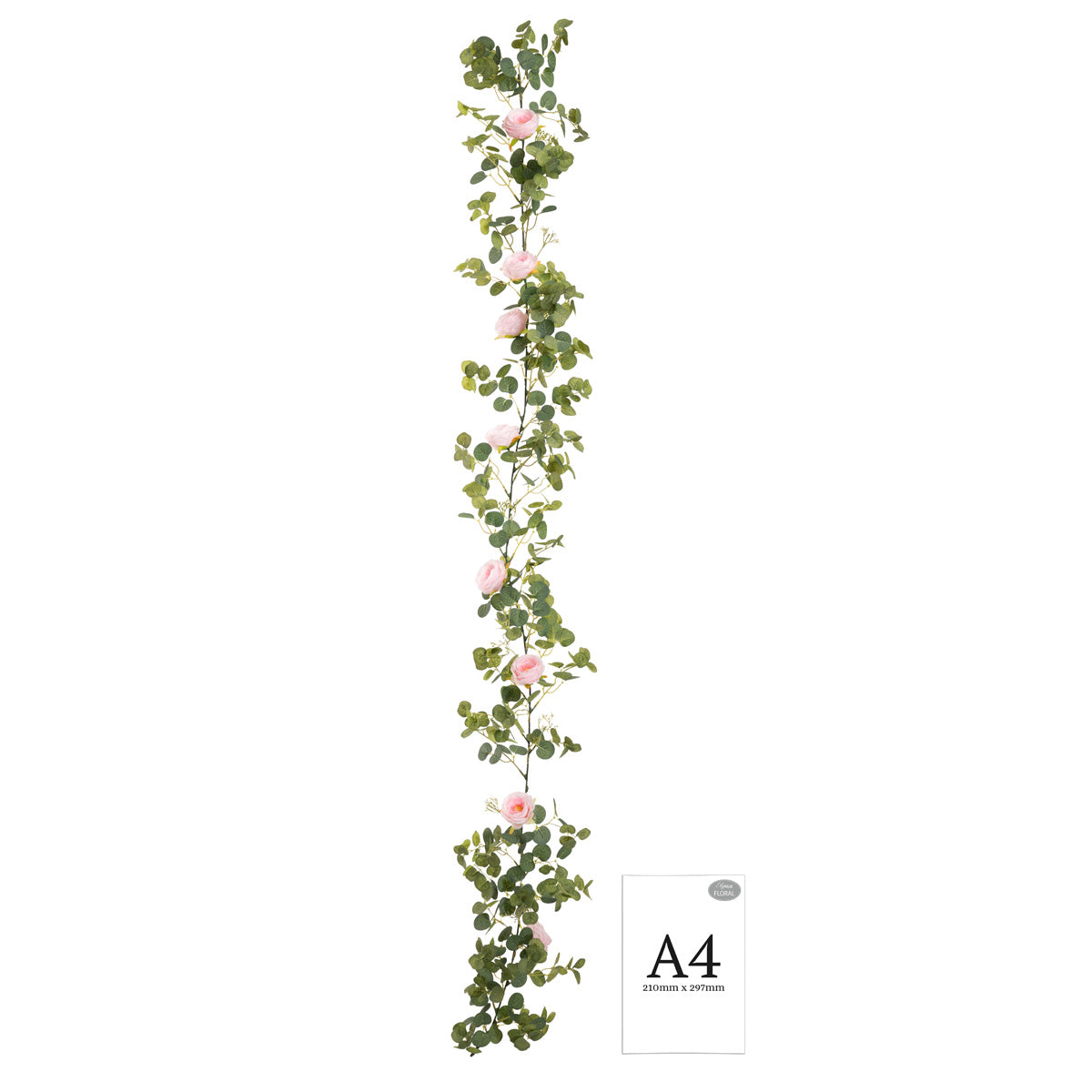 Eucalyptus Garland with Wild Rose Pink image 1