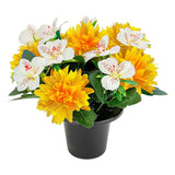 Grave Pot Dahlias and Alstroemeria Yellow image 1
