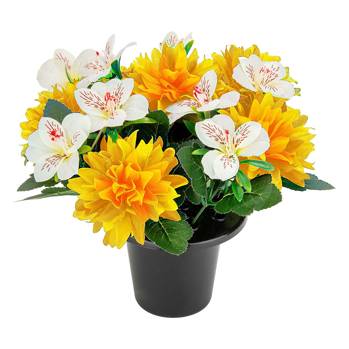 Grave Pot Dahlias and Alstroemeria Yellow image 1