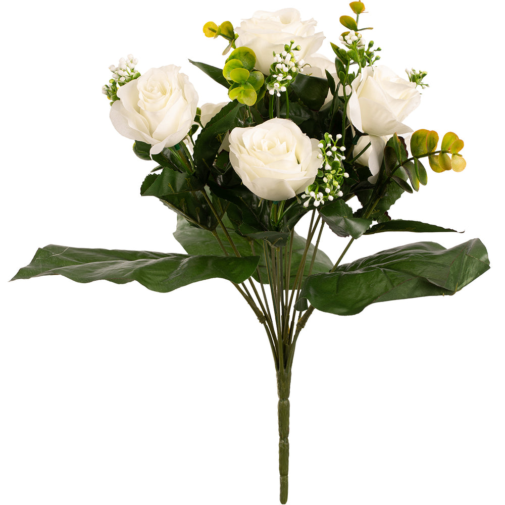 Rose and Eucalyptus 35cm Bush White image 0