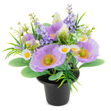 Grave Pot Poppies and Daisies Lilac image 1