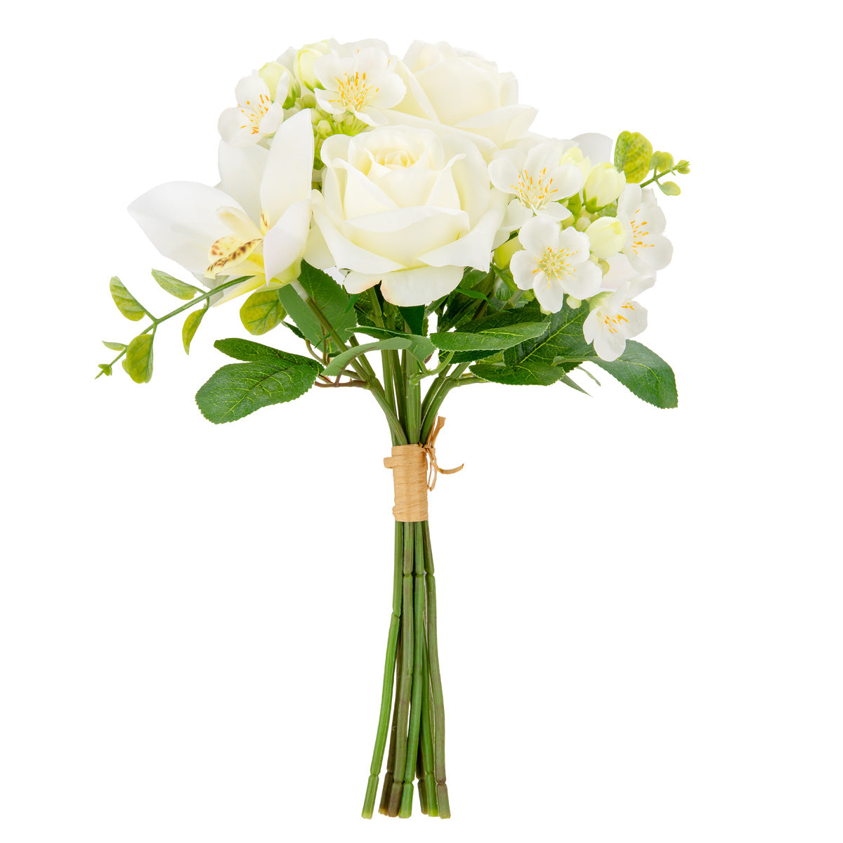 37cm Rose and Orchid Bouquet Cream image 0