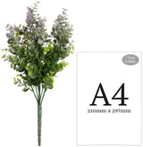 Plastic Eucalyptus Bush Large x 9 Green/Lavender image 2