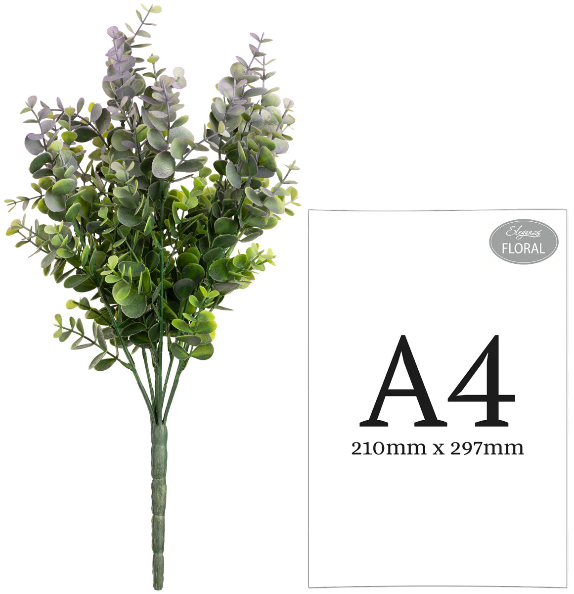 Plastic Eucalyptus Bush Large x 9 Green/Lavender image 2