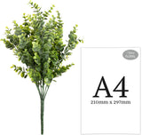 Plastic Eucalyptus Bush Large x 9 Olive Green image 1