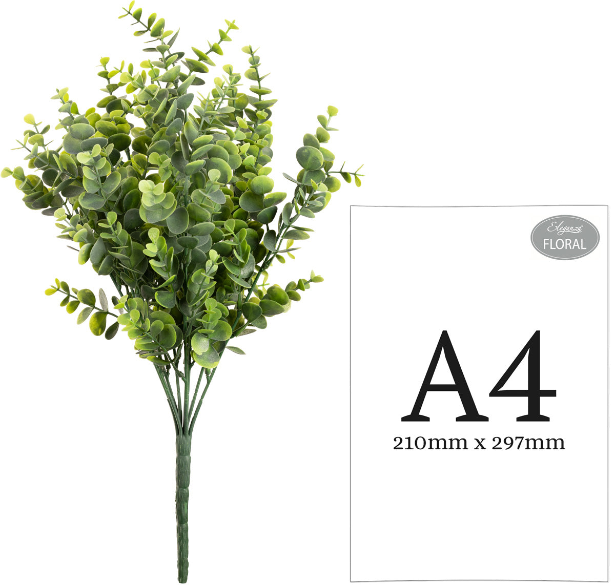 Plastic Eucalyptus Bush Large x 9 Olive Green image 1
