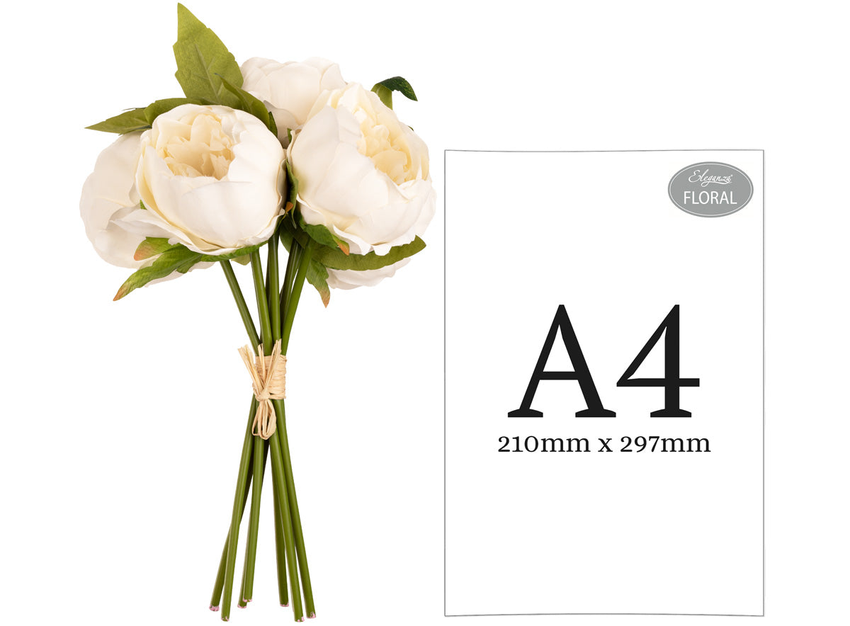 Aurora Peony Bunch x 5 Ivory image 1