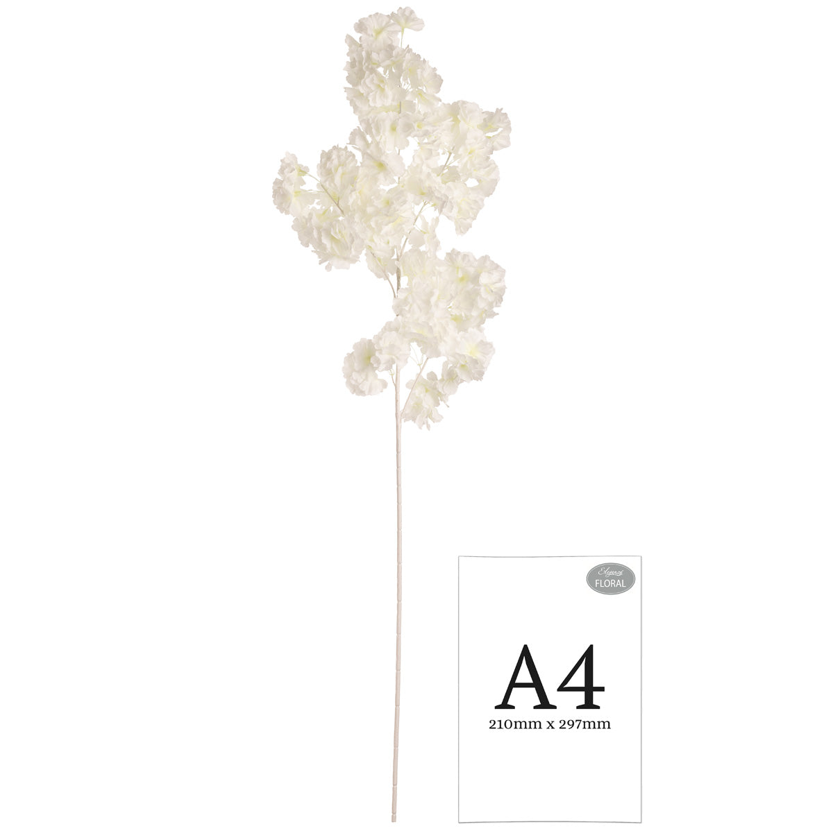 Blossom Spray with White Stem White image 2