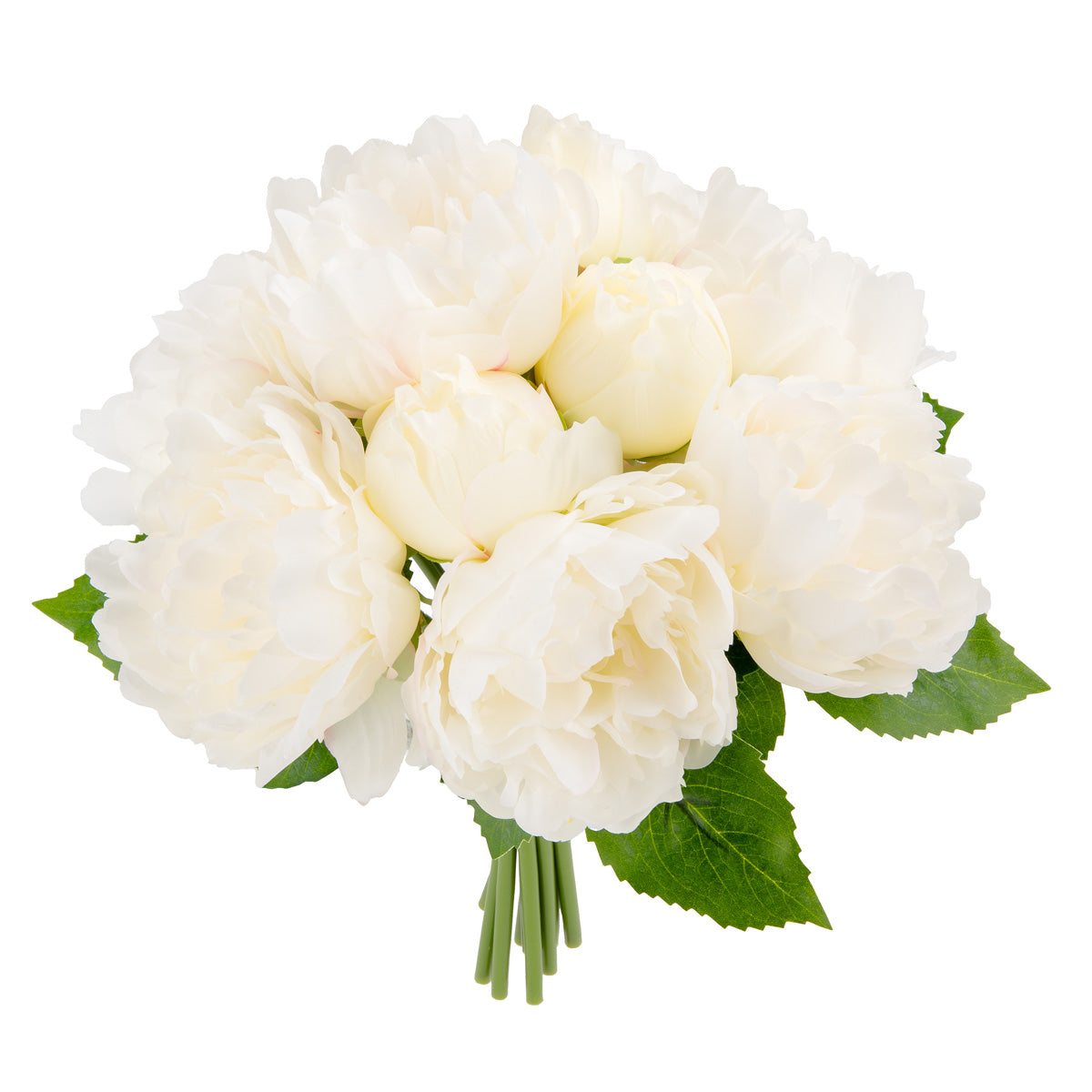 36cm Peony Bouquet x 10 heads Cream image 2