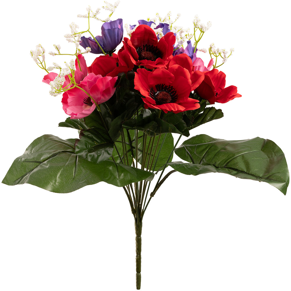 Anemone and Gyp Bush 40cm Pink/Red/Purple Mix image 0