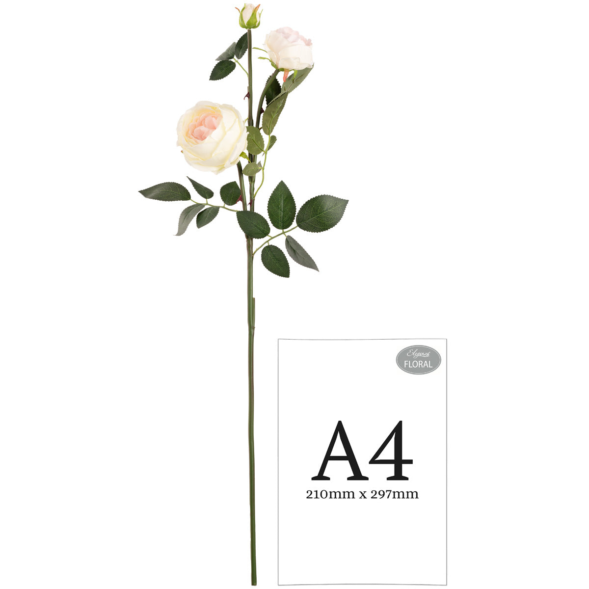 Elizabeth Garden Rose Spray x 3 Cream Pink image 1