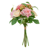 39cm Rose with Greenery Bouquet Light Pink Asst image 0