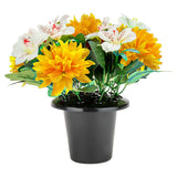Grave Pot Dahlias and Alstroemeria Yellow image 0