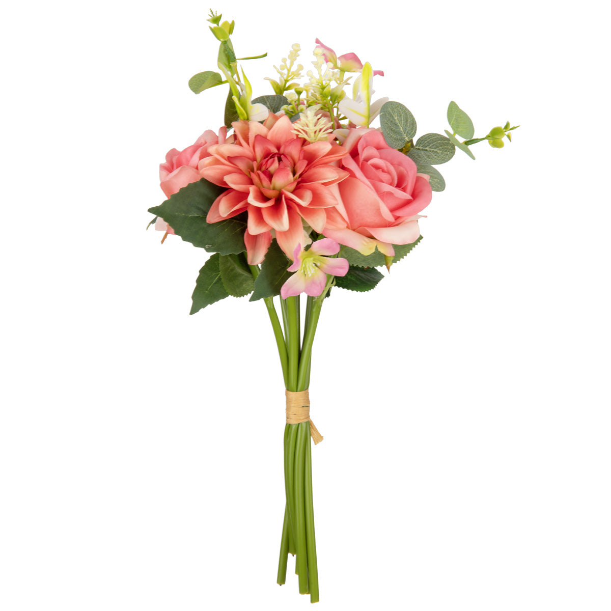Hand Tied Rose Dahlia Bunch Dark Pink image 0