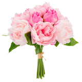 36cm Peony Bouquet x 10 heads Mid Pink image 1