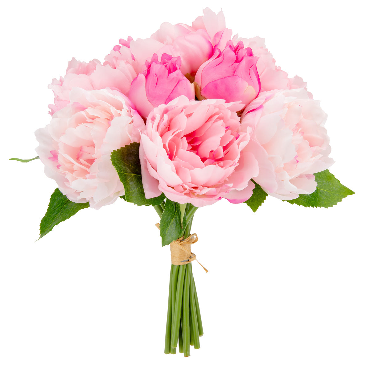 36cm Peony Bouquet x 10 heads Mid Pink image 1