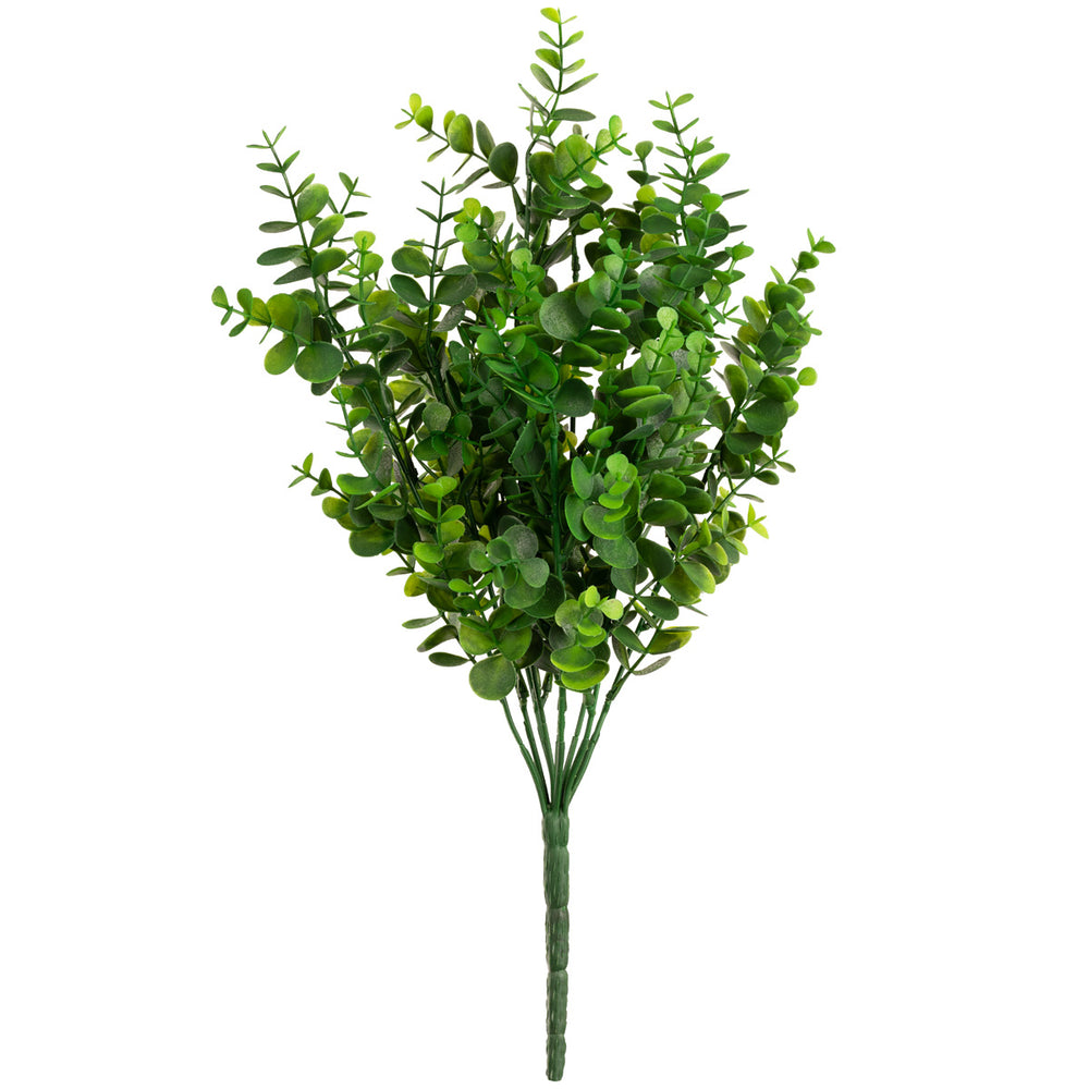 Plastic Eucalyptus Bush Large x 9 Green image 0