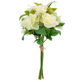 39cm Rose with Greenery Bouquet Cream image 0