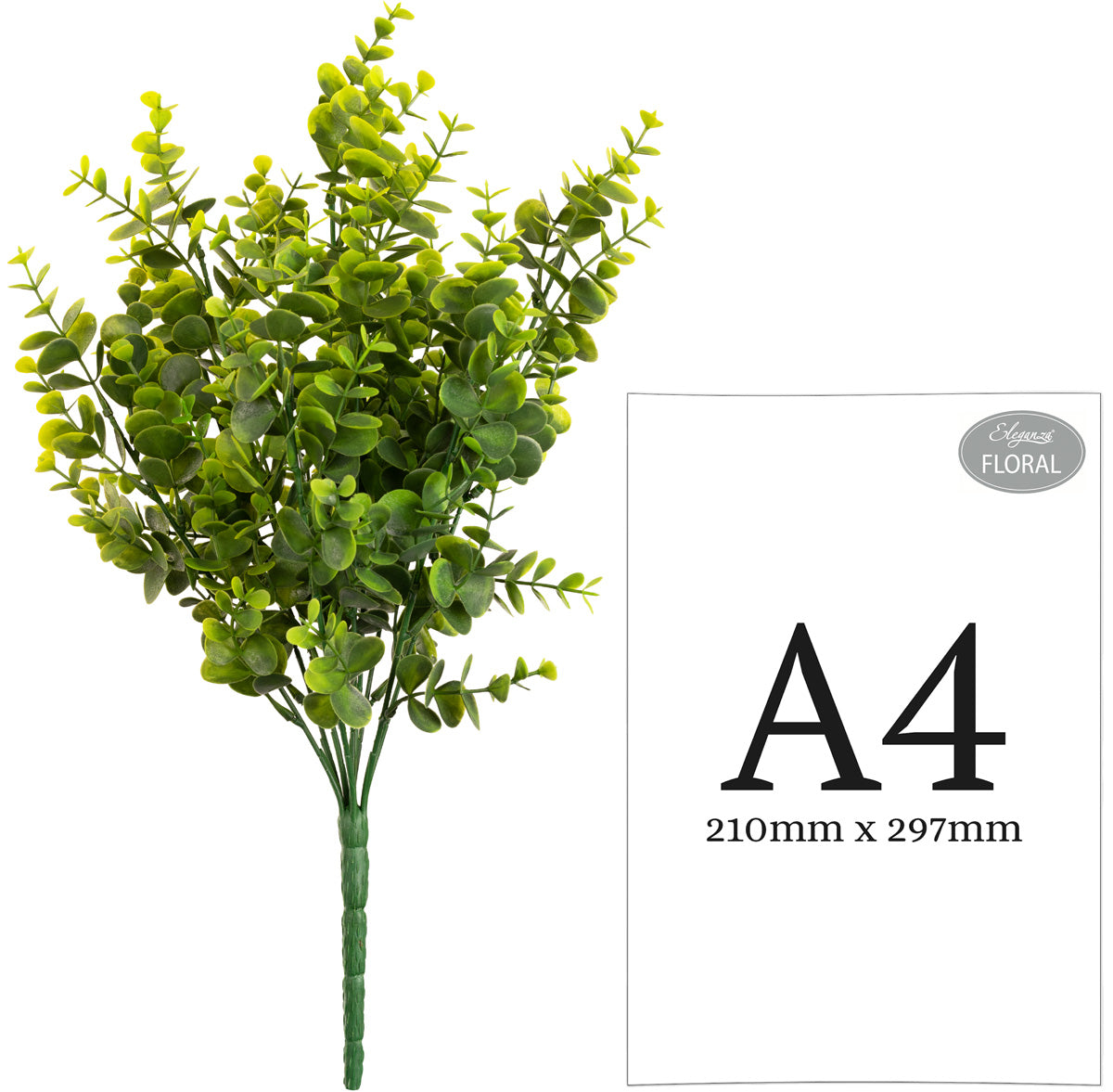 Plastic Eucalyptus Bush Large x 9 Sage Green image 1