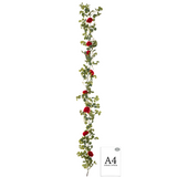 Eucalyptus Garland with Wild Rose Red image 2