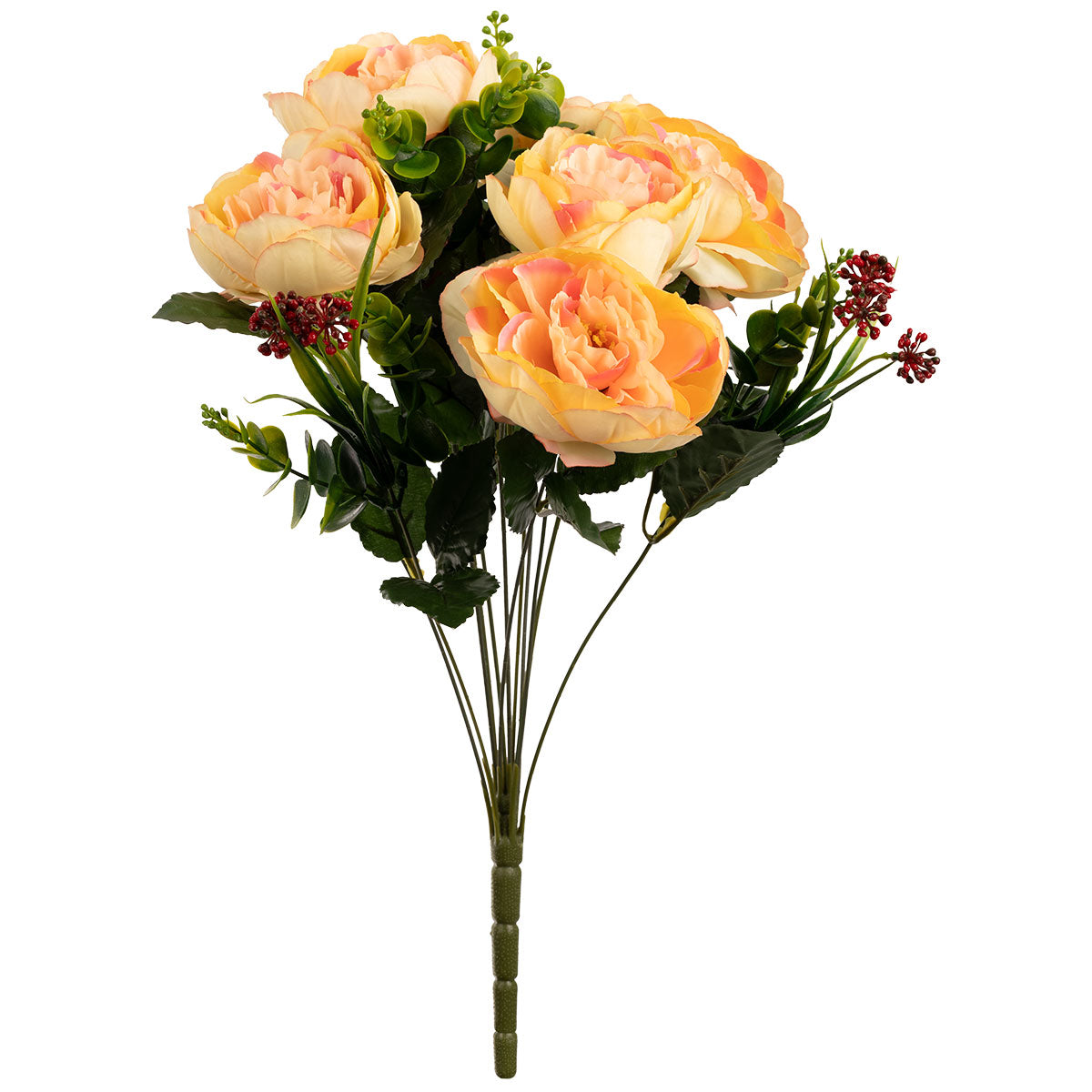 Peony Eucalyptus Bush 49cm Ivory/Pink image 0
