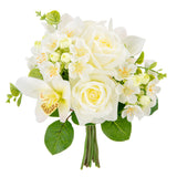 37cm Rose and Orchid Bouquet Cream image 1