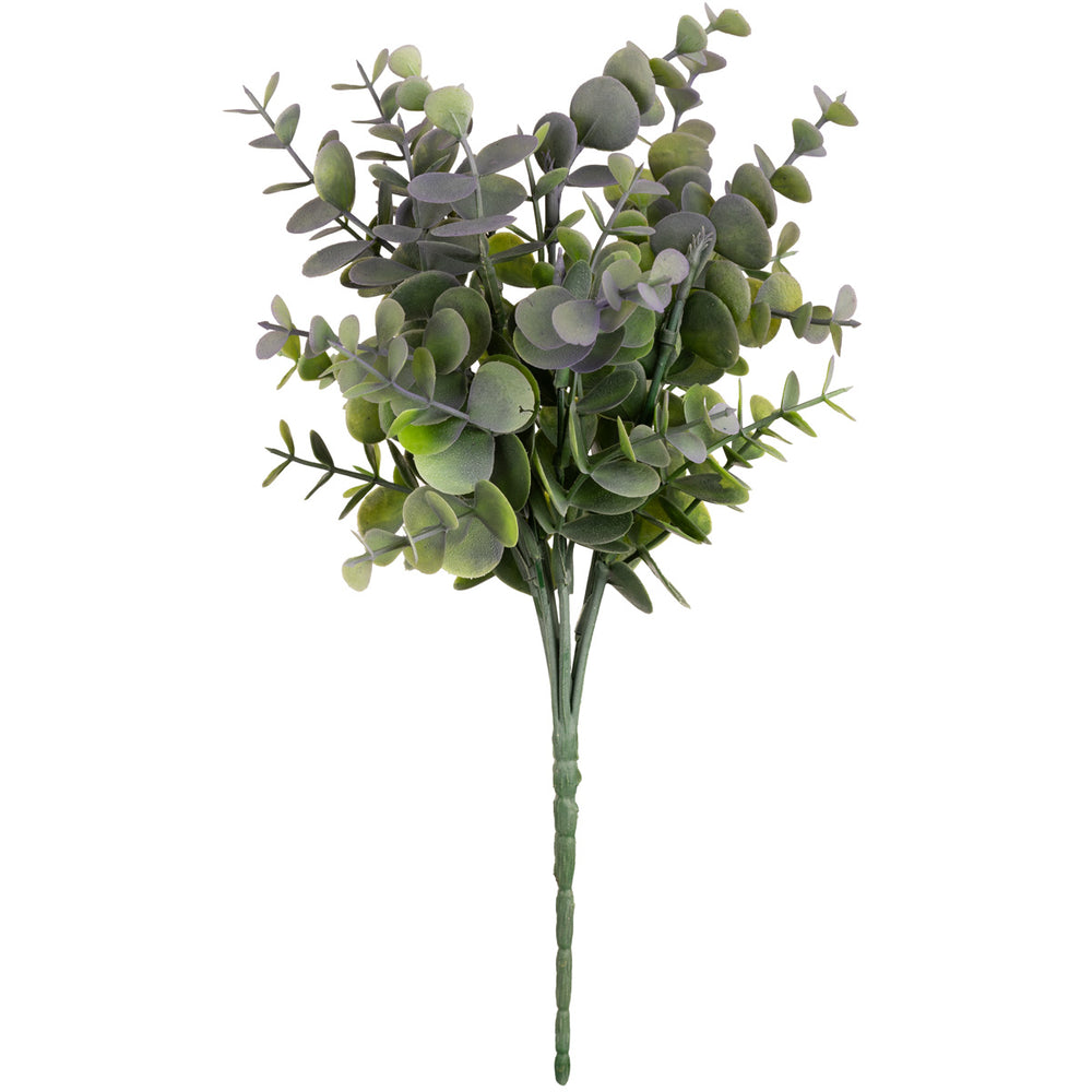 Plastic Eucalyptus Bush Small Green/Lavender image 0